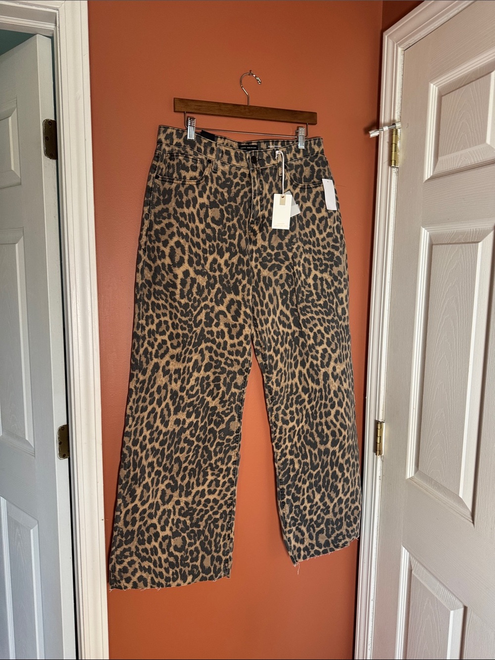 Good American Leopard Print Wide Leg Jeans - Brown & Black